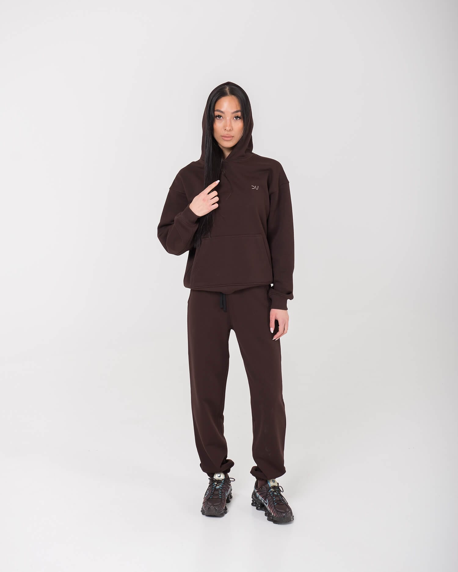 Unisex džemperis su gobtuvu / Espresso - Image 5