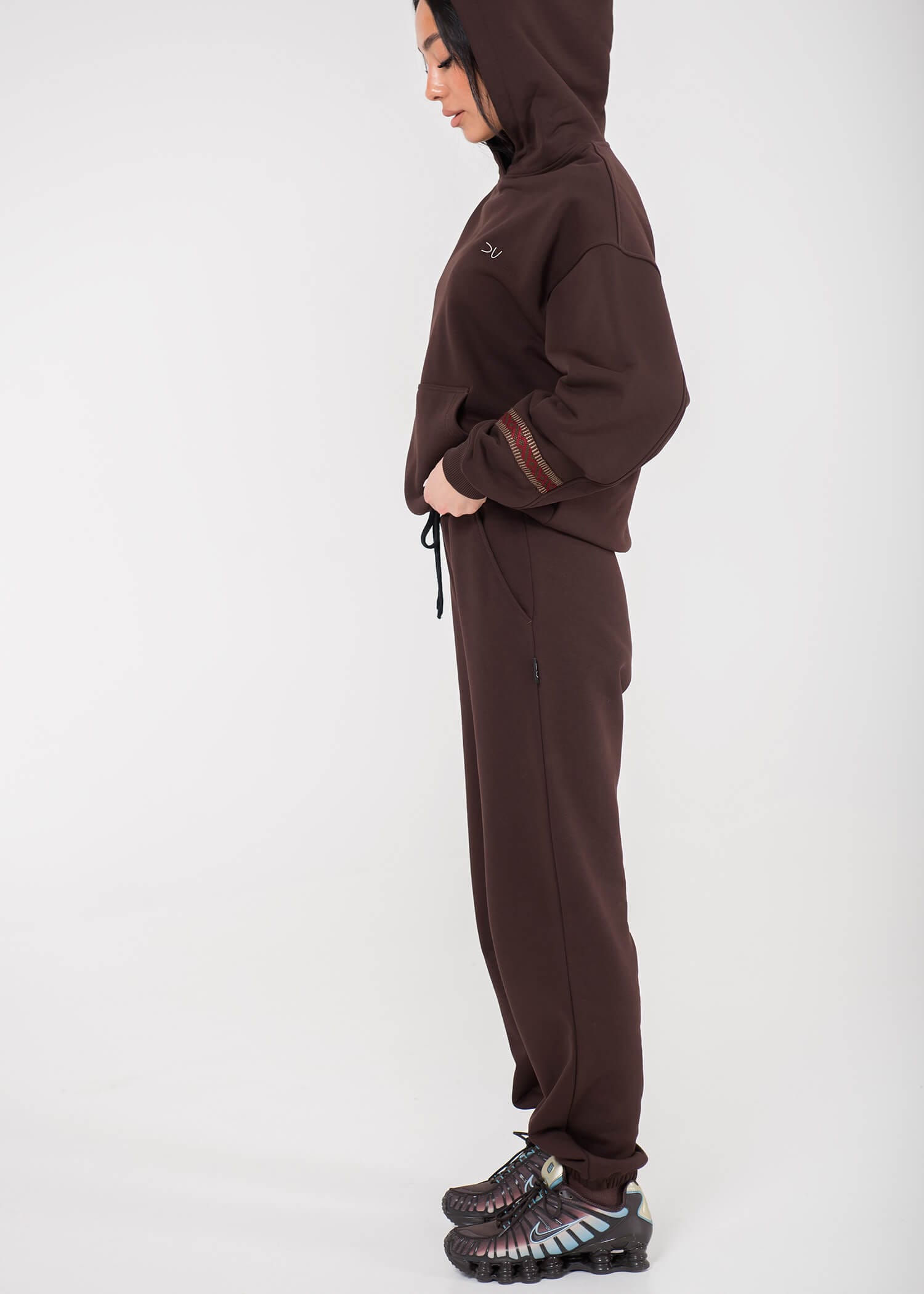 Unisex džemperis su austa juosta BABA / Espresso - Image 7