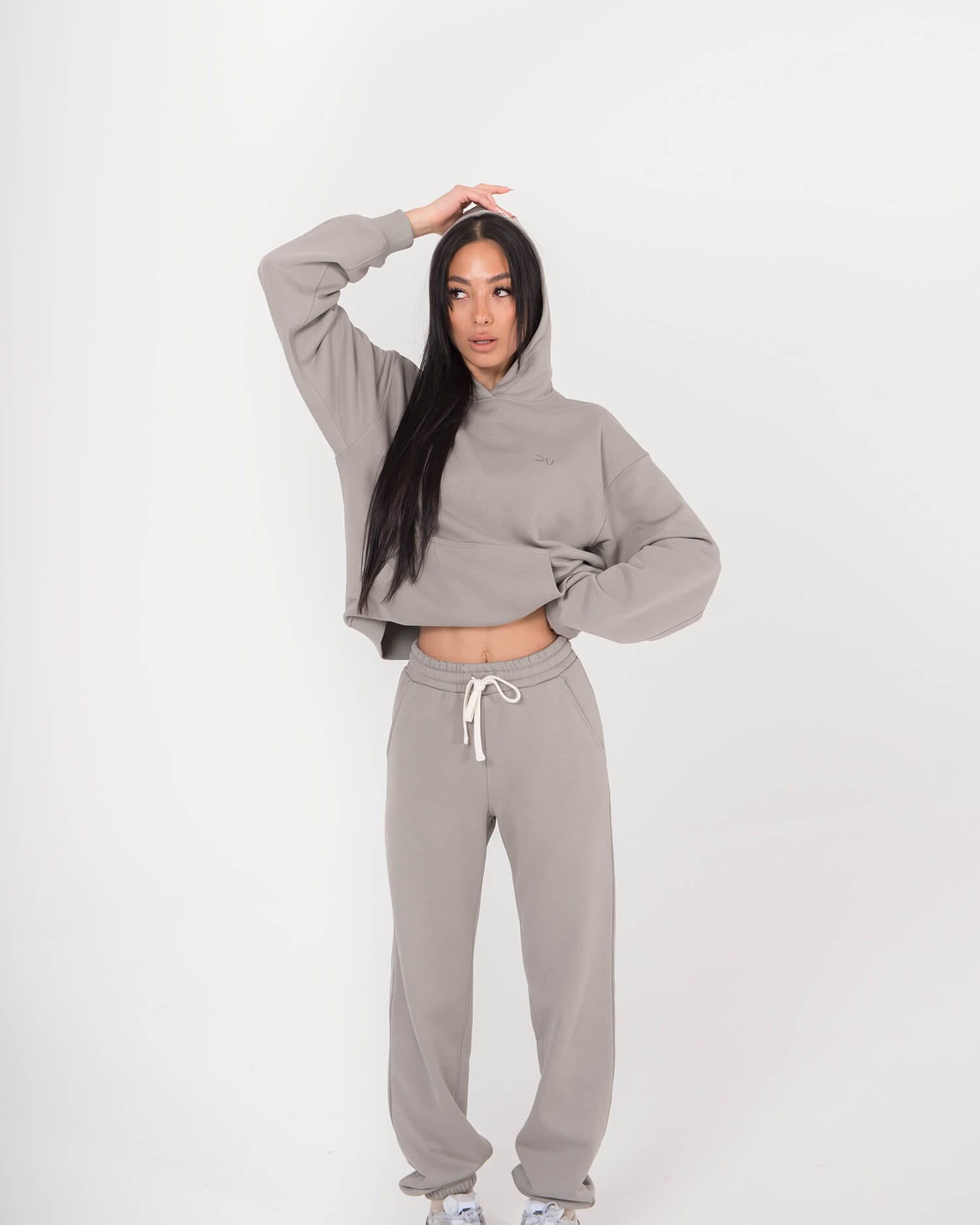 Unisex džemperis su gobtuvu / Pilkas - Image 5