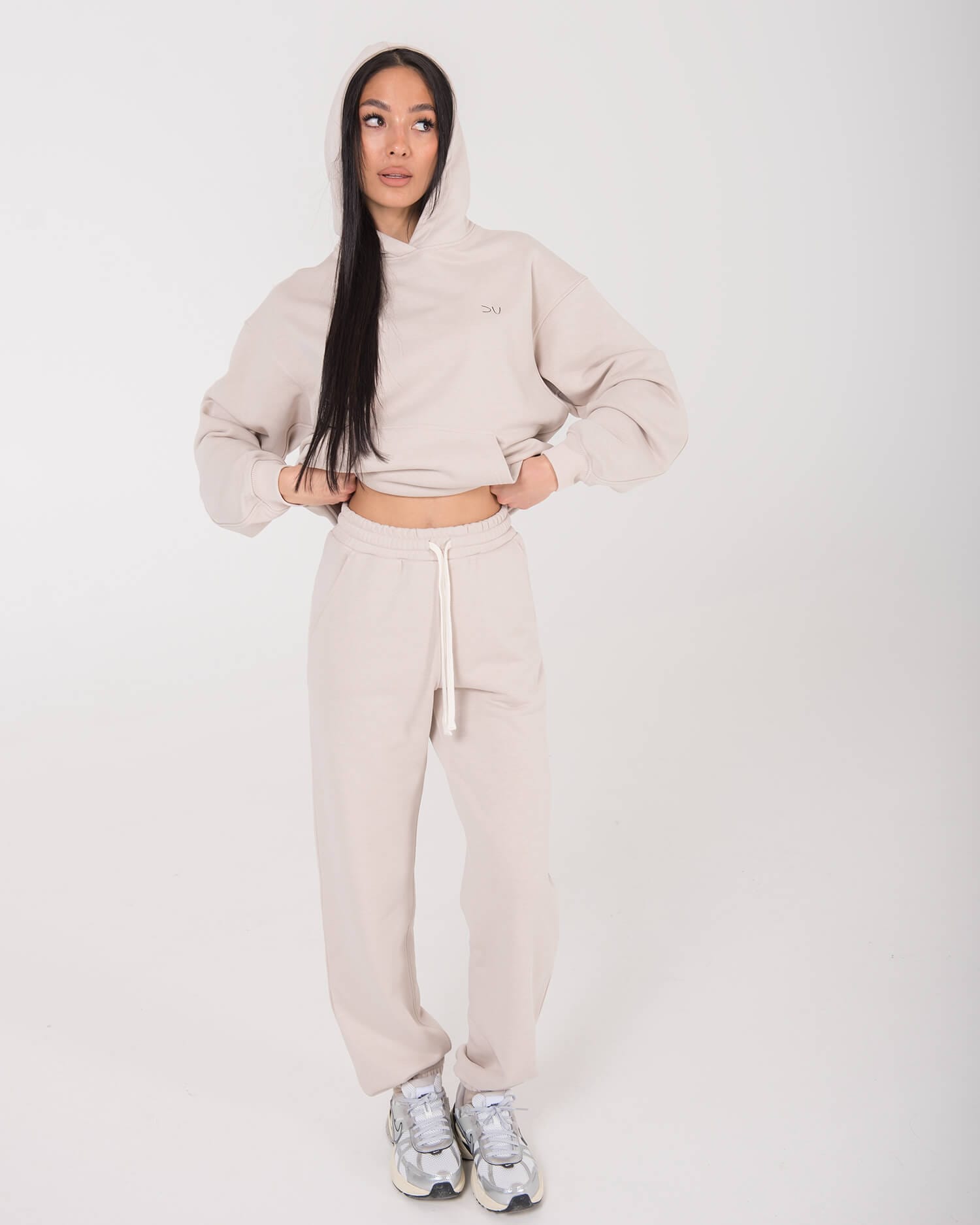 Unisex džemperis su gobtuvu / Cream - Image 2