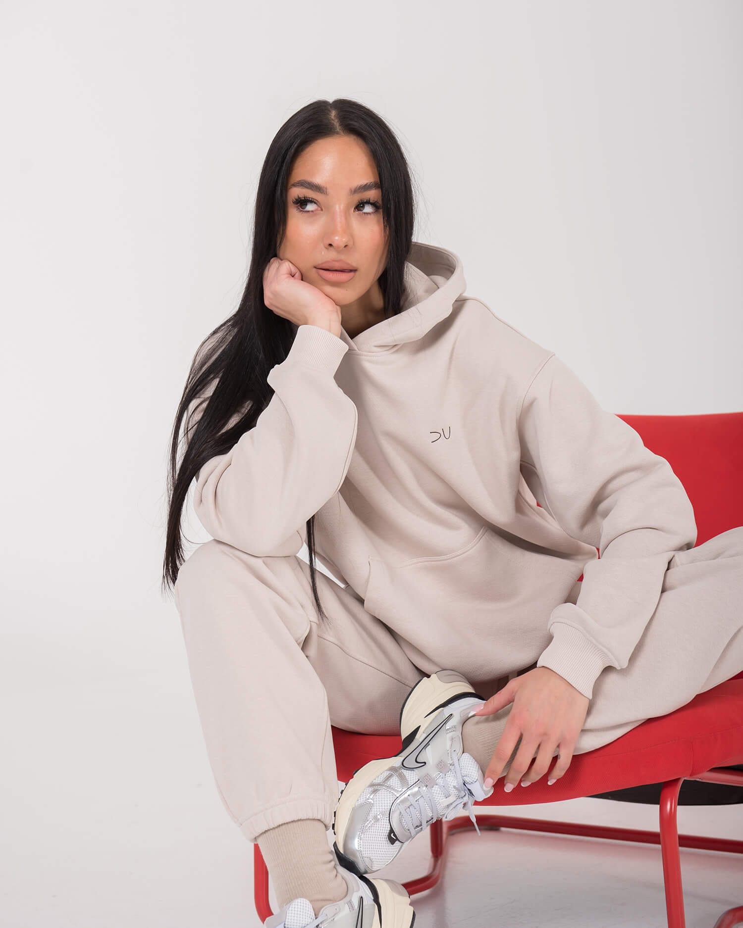 Unisex džemperis su gobtuvu / Cream - Image 4