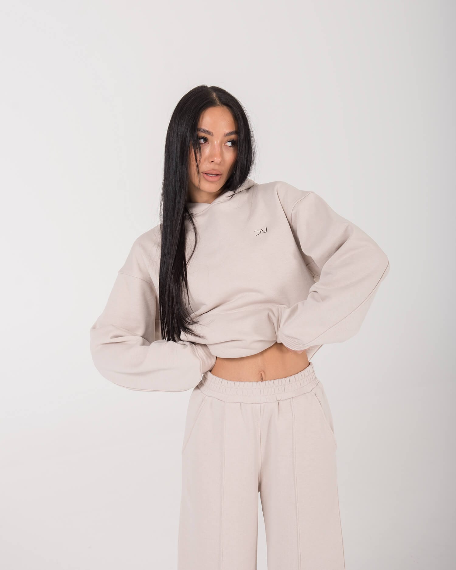 Laisvalaikio kostiumas su gobtuvu moterims AURI / CREAM - Image 5