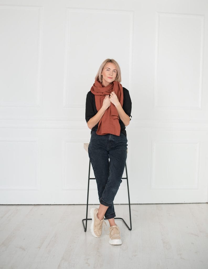 Lininė skara / Plati lininė skara