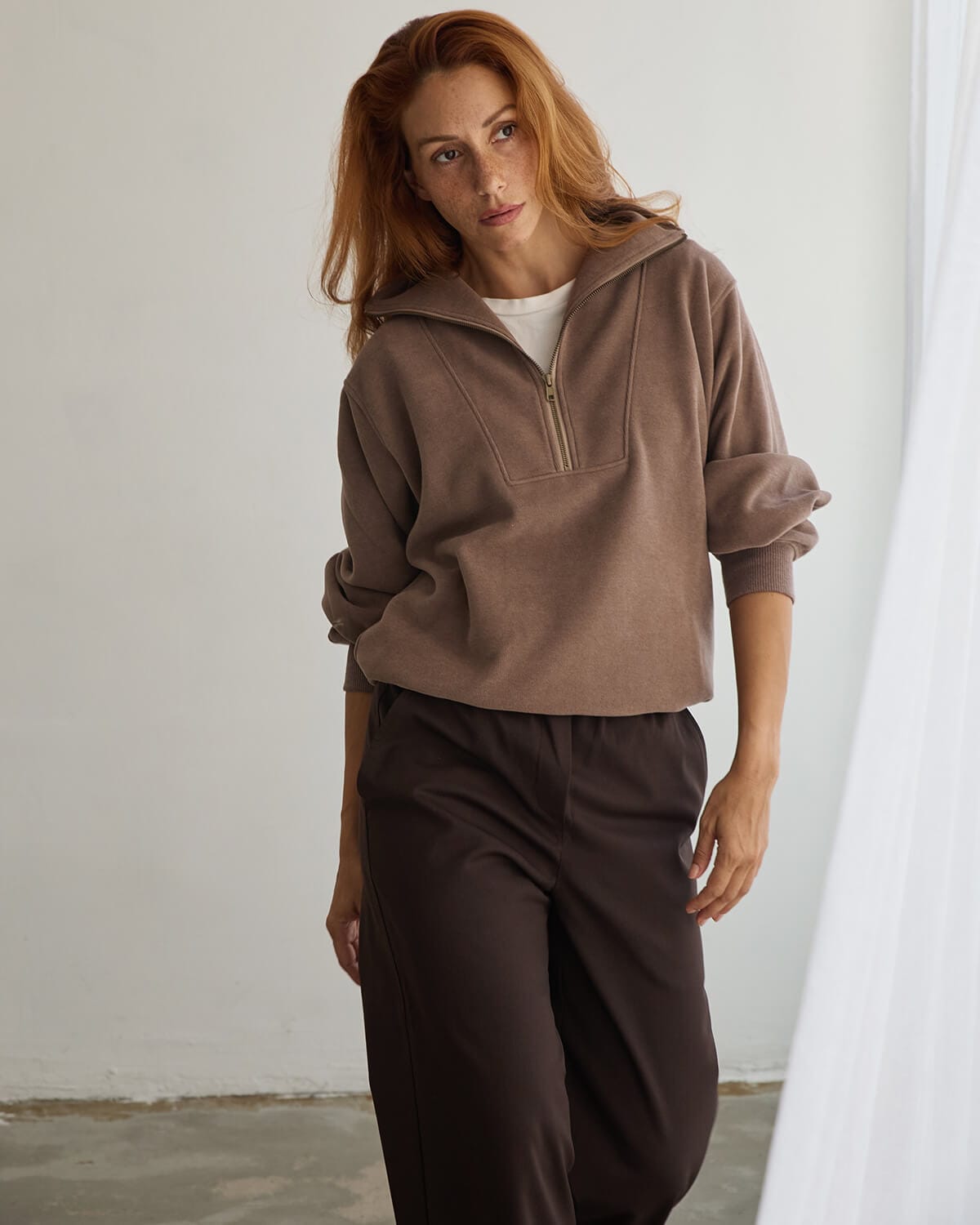 Tiesaus kirpimo kelnės NORA / Brown - Image 3