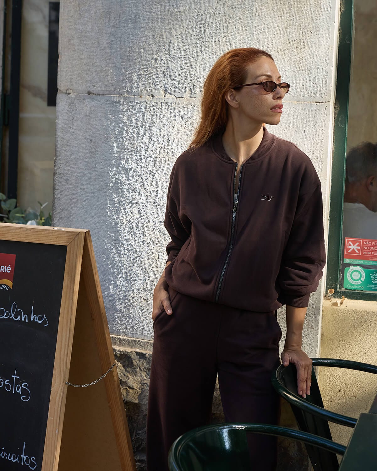 Bomber stiliaus UNISEX džemperis / Espresso - Image 2