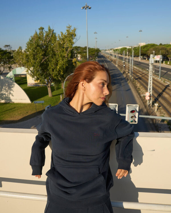unisex dzemperis su gobtuvu NAVY