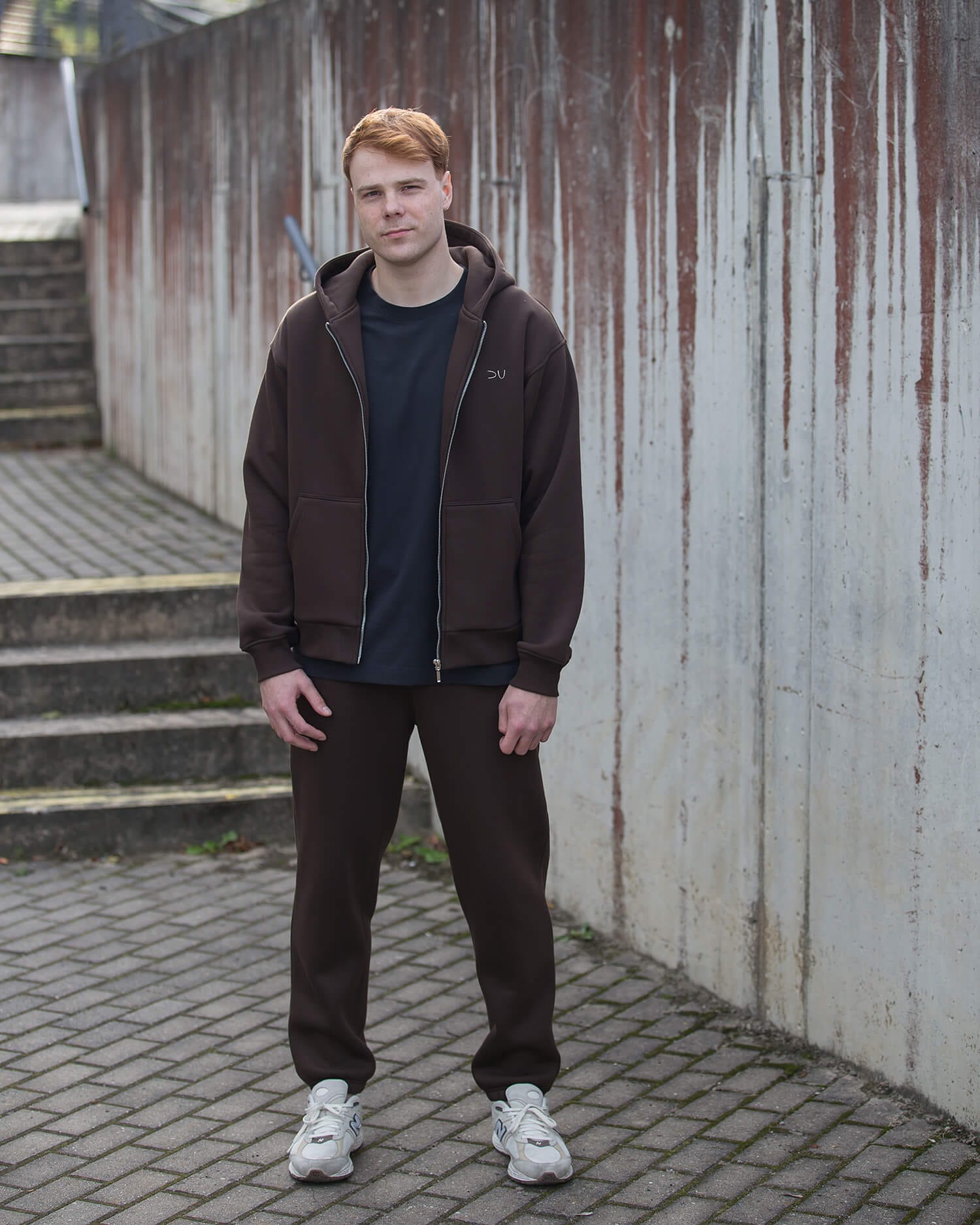 Rudas laisvalaikio komplektas vyrams su užtrauktuku