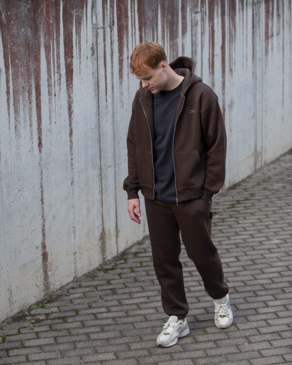 Rudas džemperis su užtrauktuku vyrams