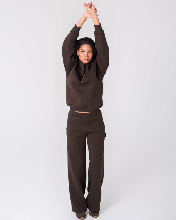 placios laisvalaikio kelnes rudos spalvos moterims