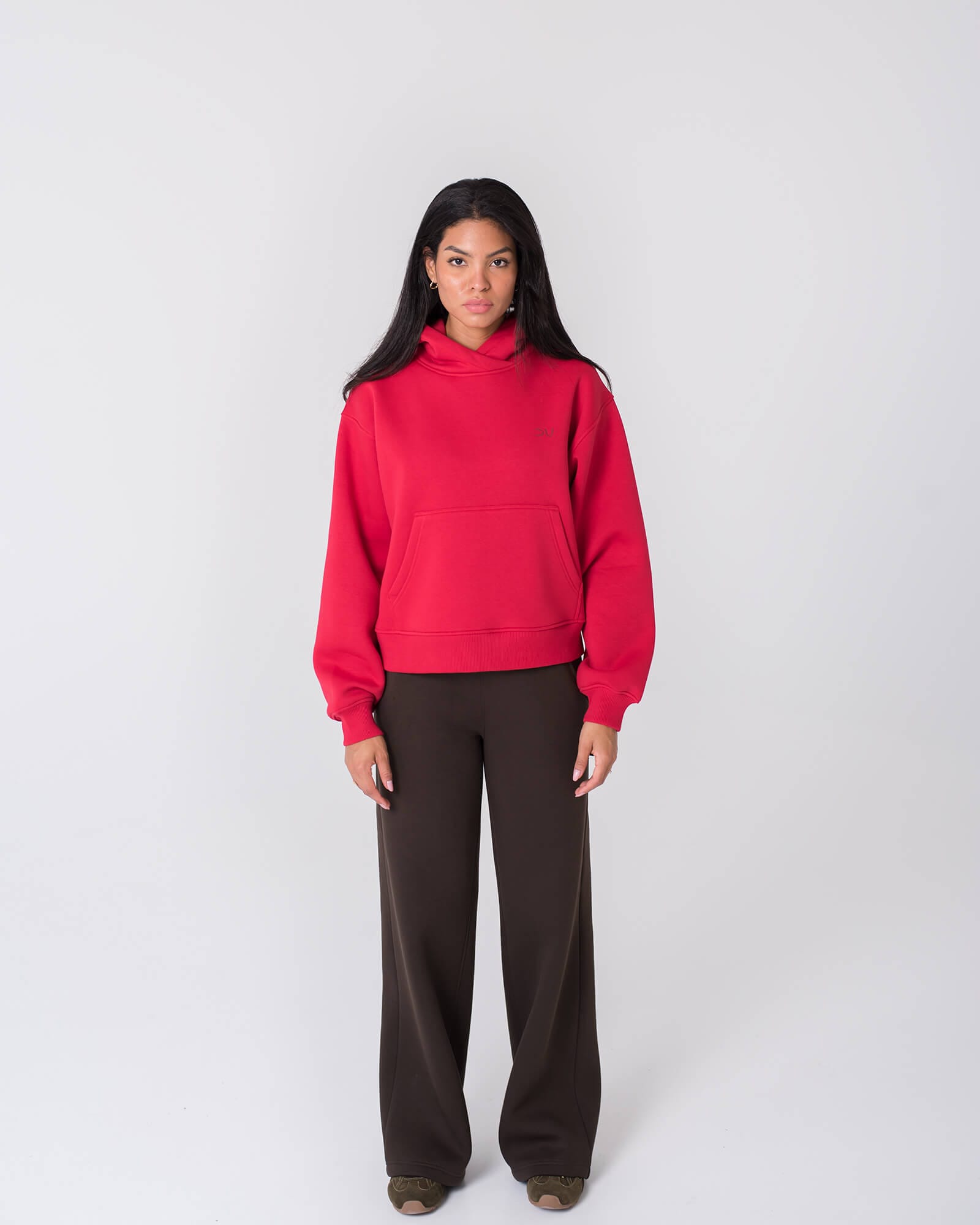 Džemperis su gobtuvu moterims / Raudonas - Image 6