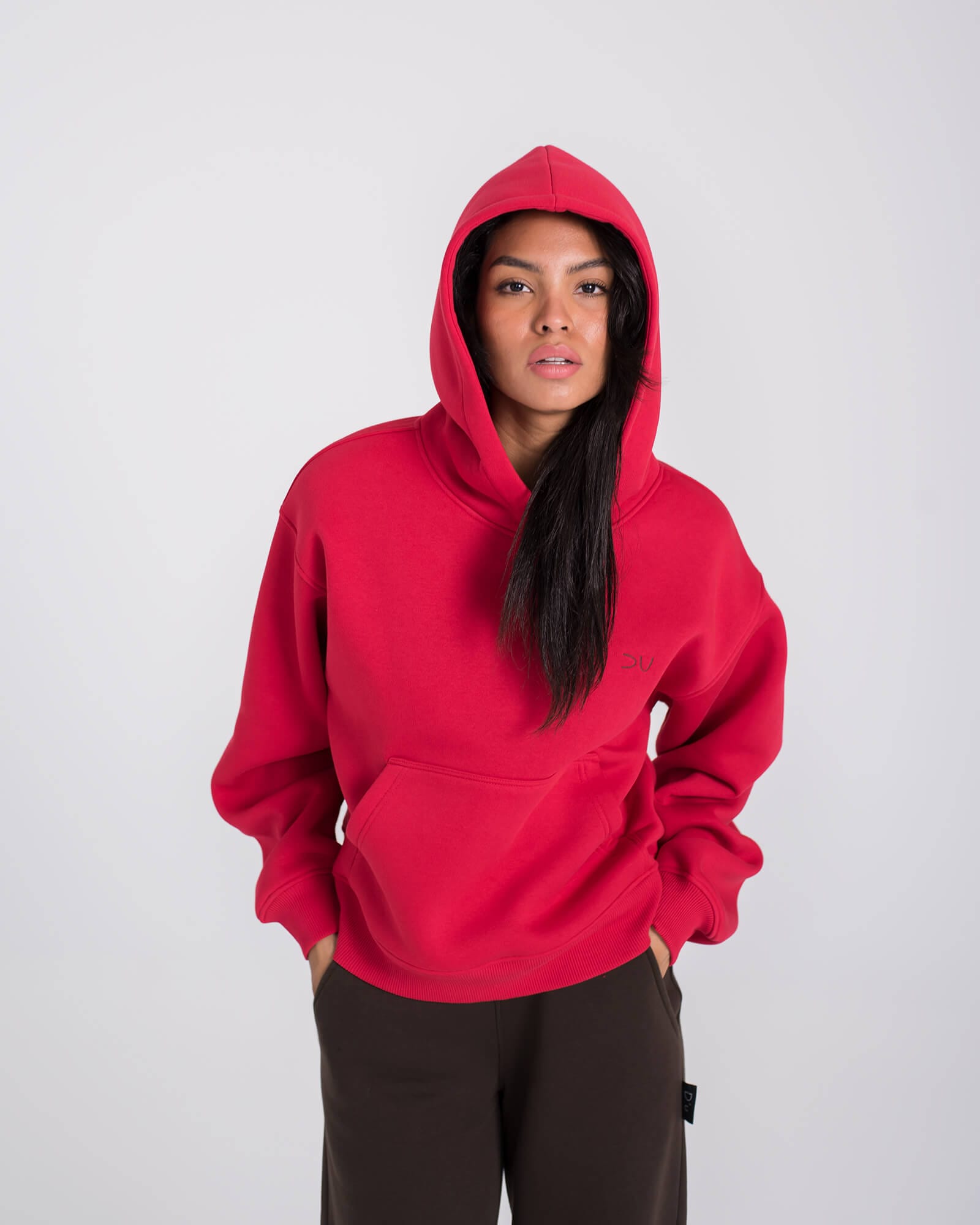 Džemperis su gobtuvu moterims / Raudonas - Image 5