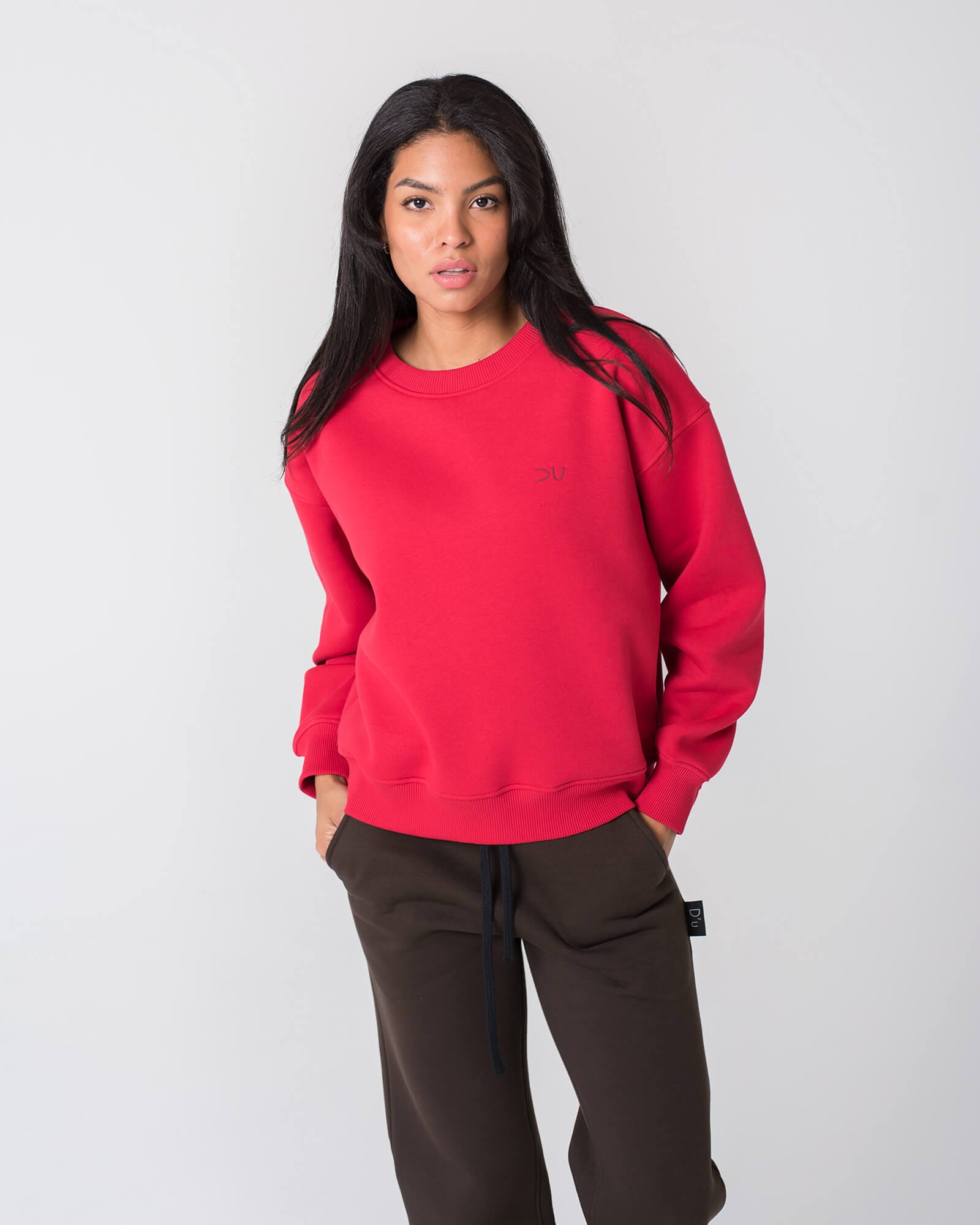 Minimalistinis džemperis moterims / Raudonas - Image 2