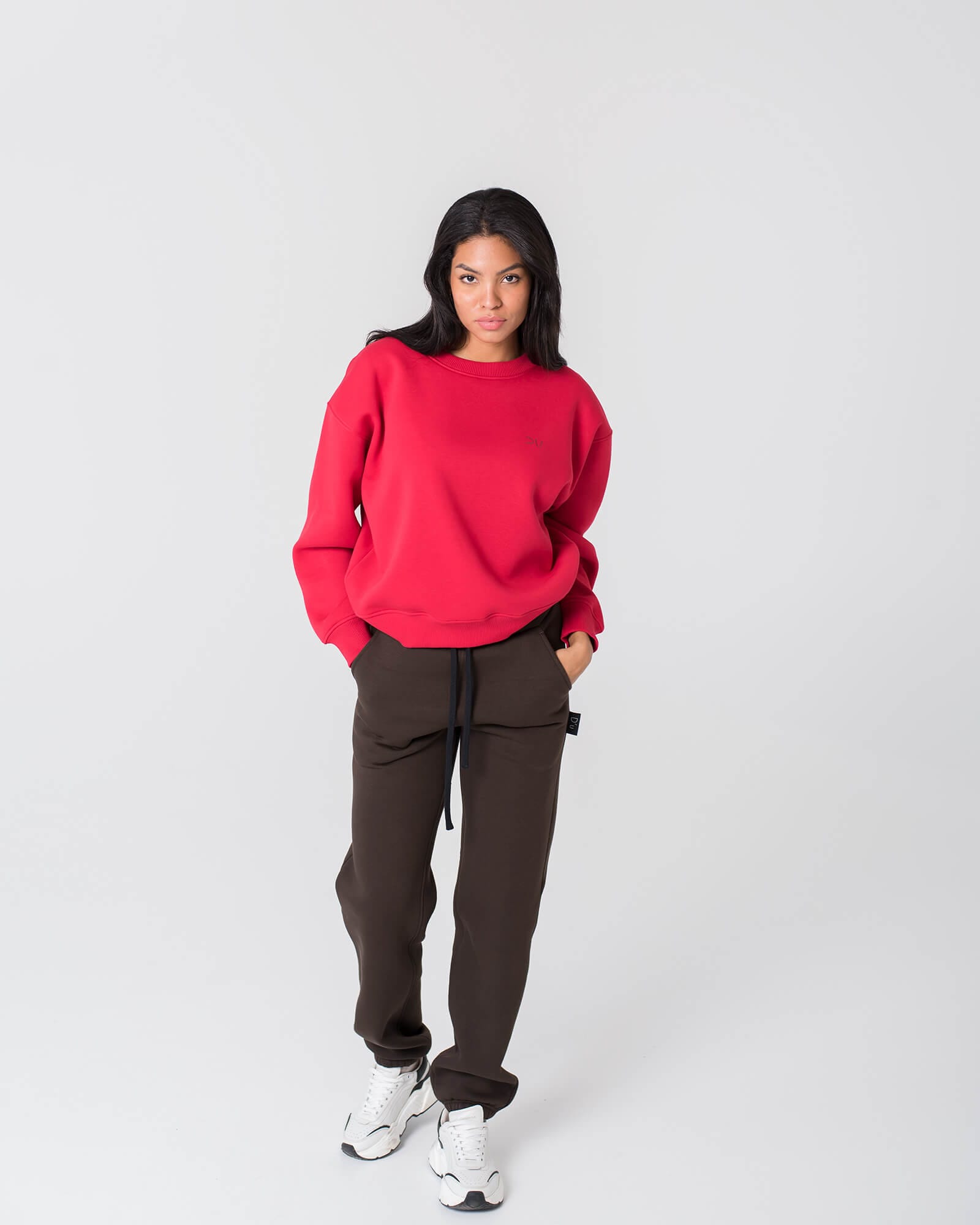 Minimalistinis džemperis moterims / Raudonas - Image 5