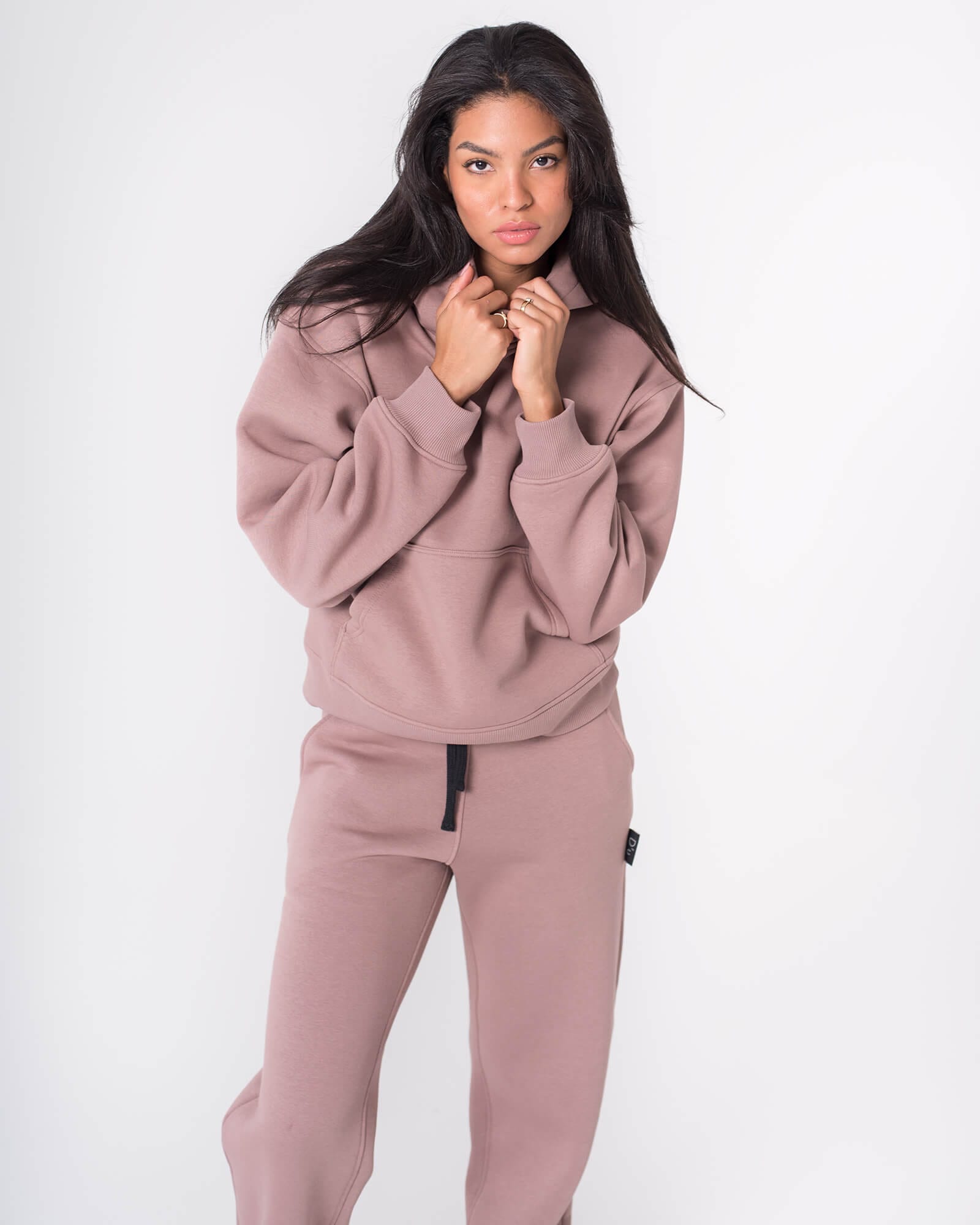 Džemperis su gobtuvu moterims / Pudra - Image 7