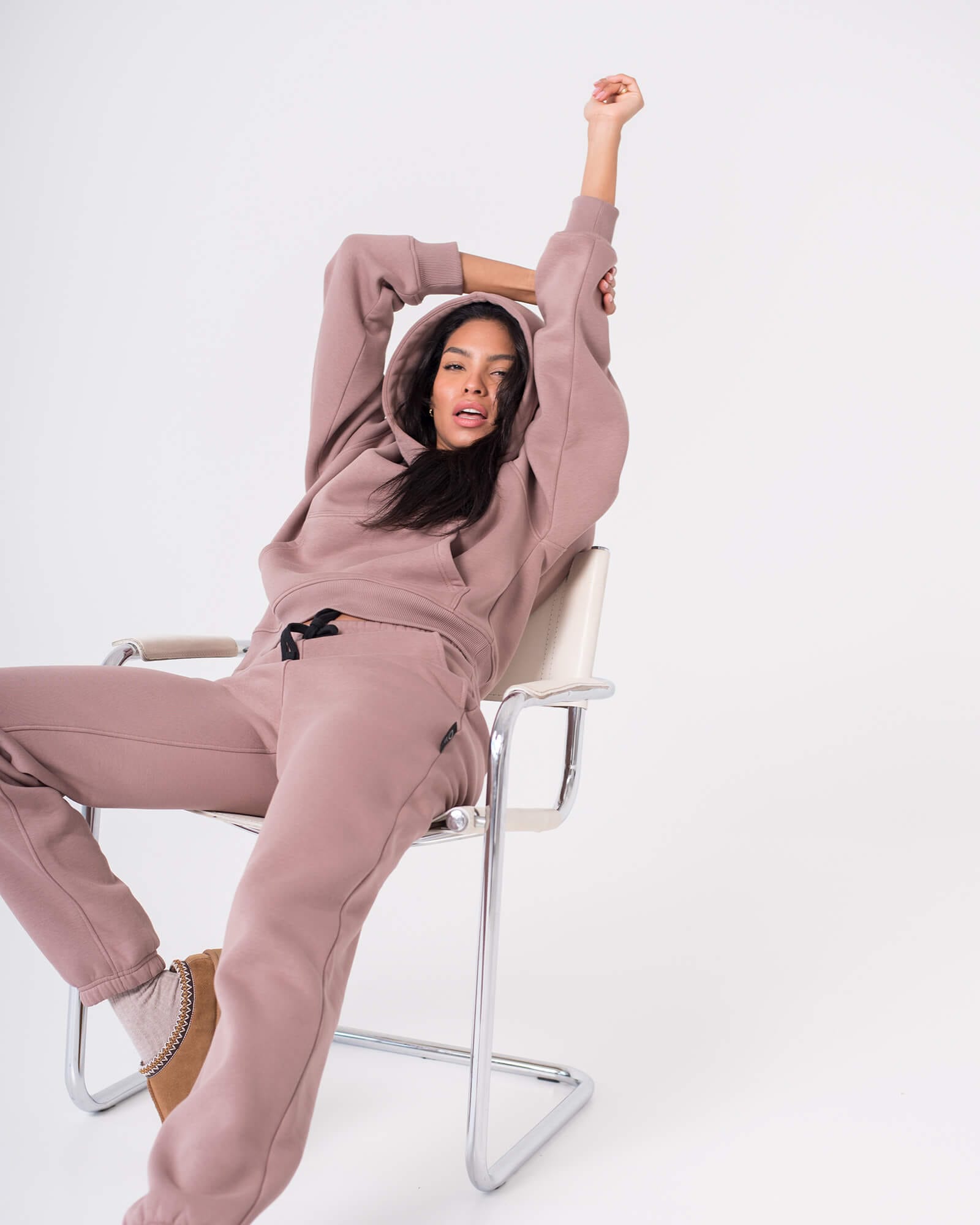 Laisvalaikio kostiumas su gobtuvu moterims MIST / Pudra - Image 4