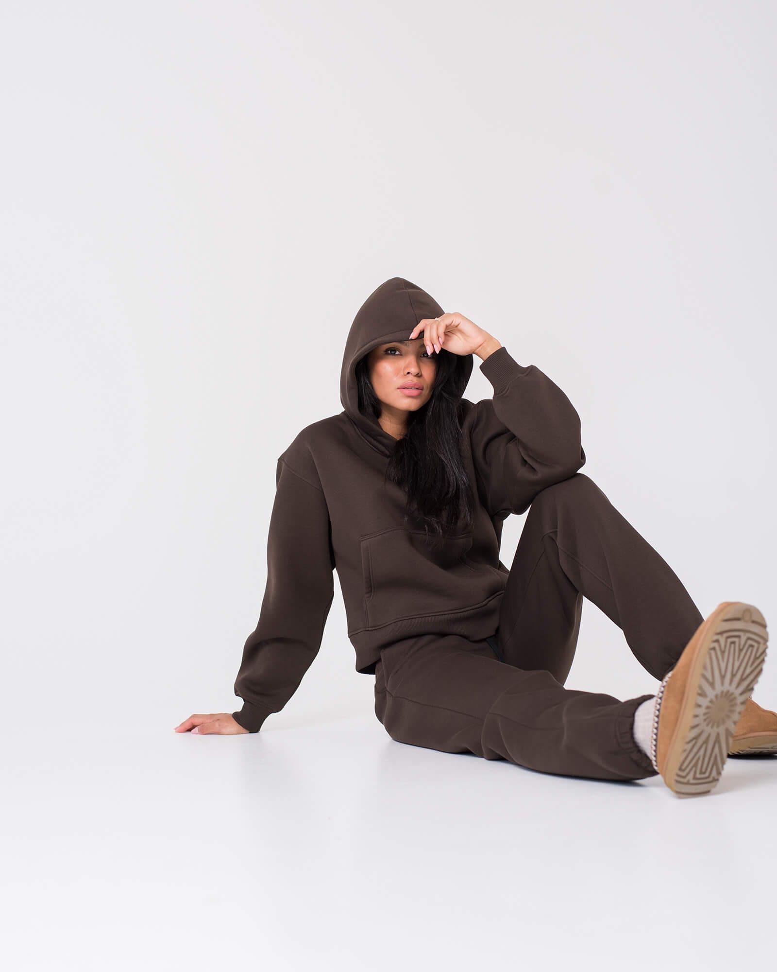 Džemperis su gobtuvu moterims / Espresso - Image 4