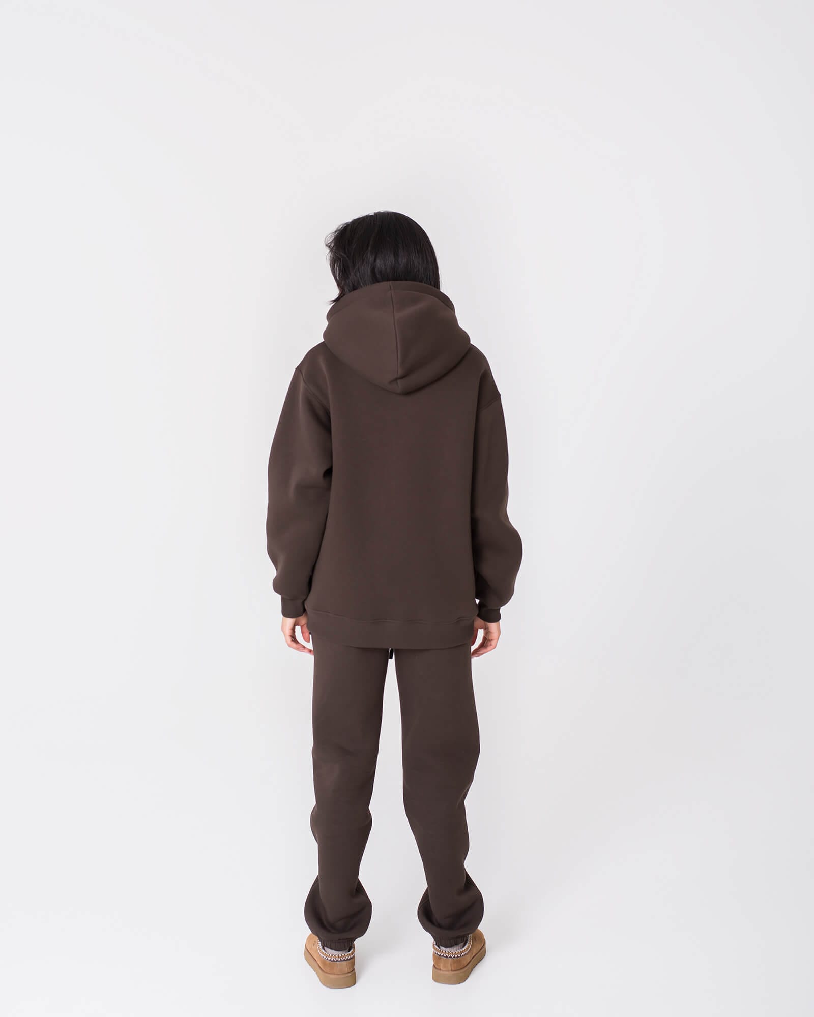 Ilgas džemperis su užtrauktuku ir gobtuvu / Espresso - Image 5