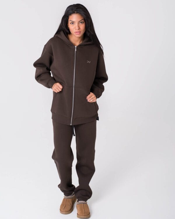 Ilgas laisvalaikio džemperis su užtrauktuku moterims