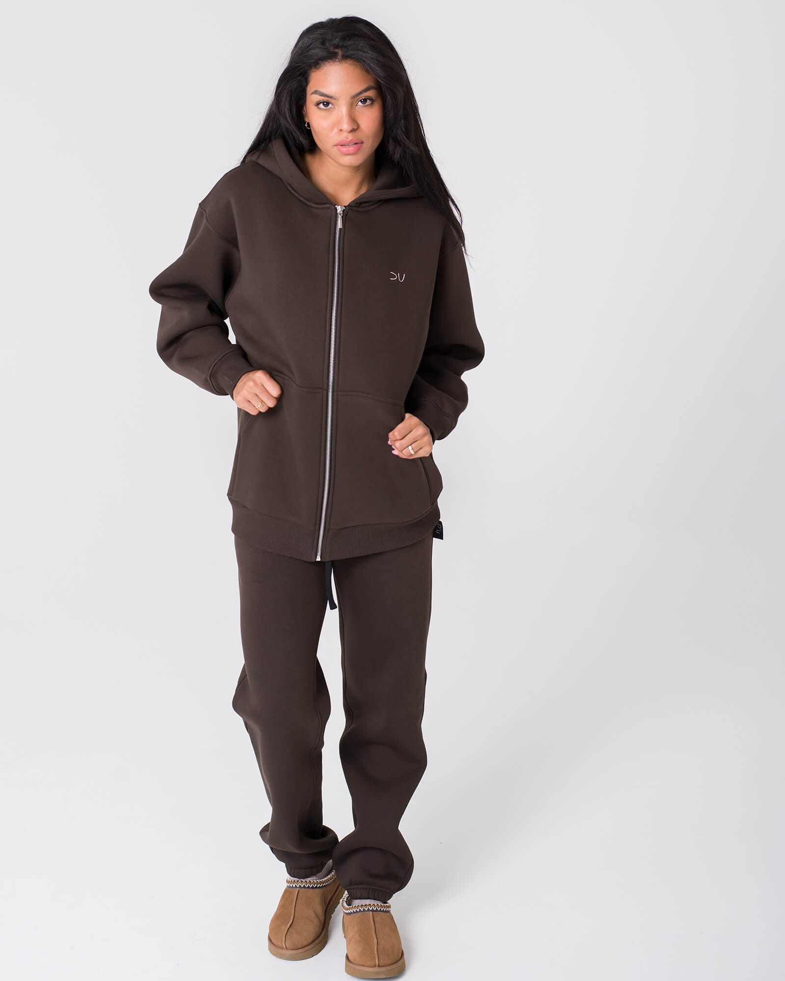 Ilgas laisvalaikio džemperis su užtrauktuku moterims