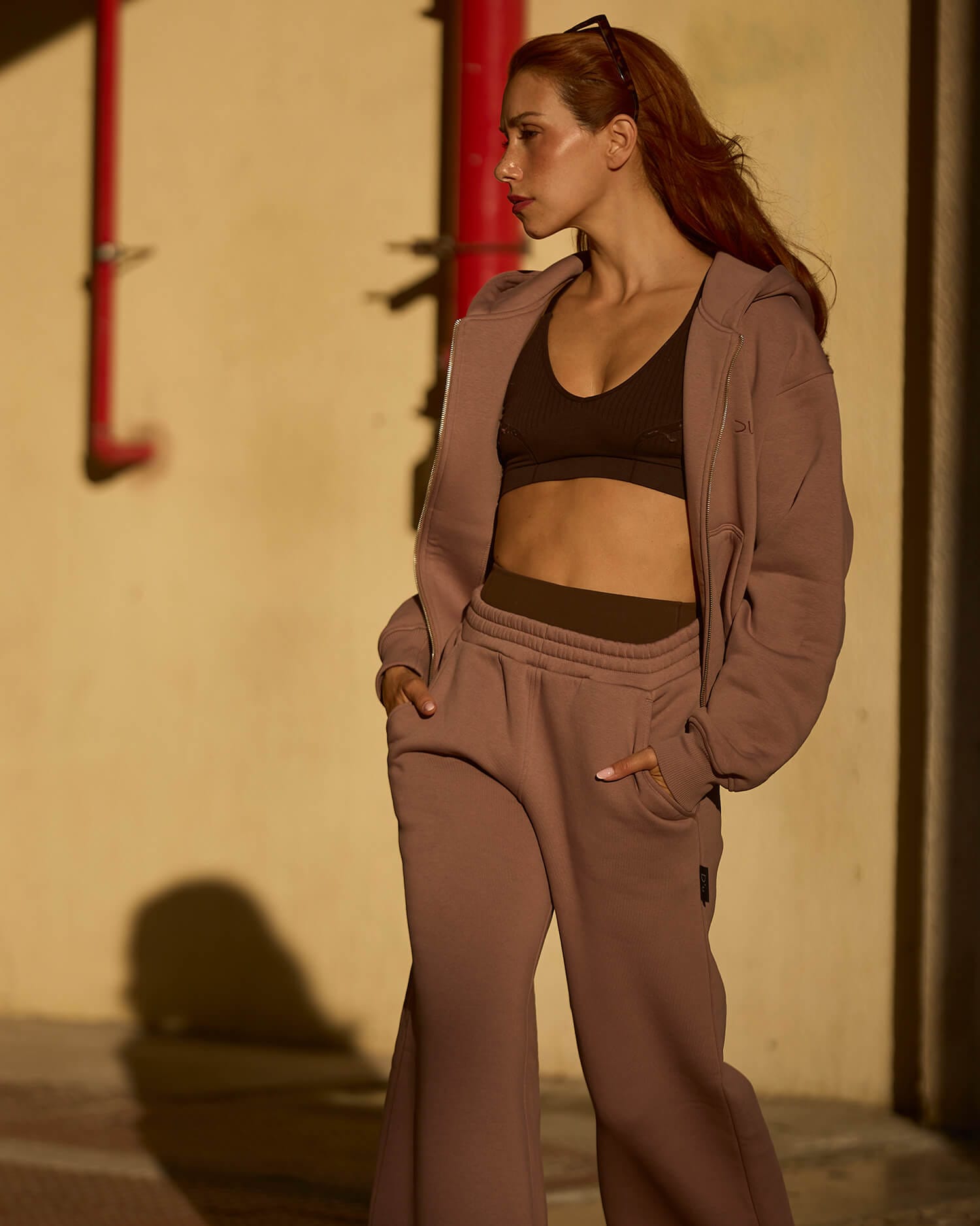 Plačios laisvalaikio kelnės LUNA / Pudra - Image 4